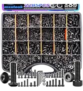 mxuteuk Metric Screw Assortment Kit,M2 M3 M4 M5 Metric Bolts and Nuts Kit,Hex Socket Button &amp; Cap...