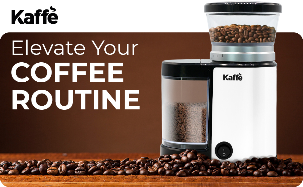 Kaffe Burr Coffee Grinder Electric Adjustable Settings for Precision Coffee Bean Grinding