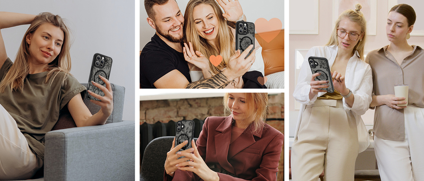 Case for iPhone Case Black Wildflower Case 