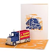Ribbli Birthday Card, Happy Birthday Truck Pop Up Birthday Card, Handmade Car Birthday Card for H...