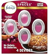 Febreze Odor Fighter Small Spaces Air Freshener Baked Cinnamon Apple, Cranberry Crumble, 4ct, 7.5ml