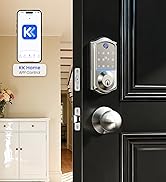 Veise VE017-K Fingerprint Smart Lock with 2 Knobs, App Control, Keyless Entry Front Door Lock wit...