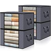 Fabspace Storage Bags Large Capacity Clothes Storage Bins With Durable Handles Sturdy Zippers Thi...