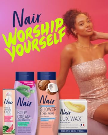Nair Worship Yourself feating best sellers - Wax, Prep &amp;amp; Smooth, Shower and body cream