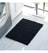 Chenille Soft Plush Bath Rugs for Bathroom, 24"x17" Non-Slip Absorbent Machine Washable Bathroom ...