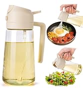 2-in-1 Oil Sprayer and Dispenser, with Glass Olive Oil Bottle for Cooking, and Make it into Air F...