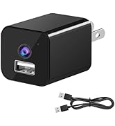 Small Camera USB Charger HD 1080P Video Recorder with Motion Detection Nanny Cam Indoor Security ...