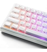 Womier White Jelly Keycaps 3.0, Keycaps for Mechanical Keyboard, Stereo Relief OEM Profile Custom...