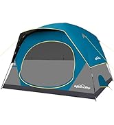 4/6 Person Blackout Camping Tent, Easy Setup Waterproof Family Dome Tent for Camping with Rainfly...