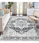 ROYHOME Washable Area Rug 6x9 Non-Slip Living Room Rug Accent Mat Vintage Distressed Floor Carpet...