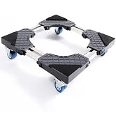 KOVOSCH Mini Fridge Stand Gray, Double Tubes Adjustable Refrigerator Stand with 8 Strong Wheels, ...