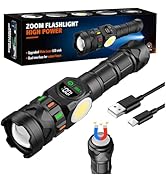 Rechargeable Flashlights High Lumens 5000 Long Distance, Super Bright LED Flash Lights with COB L...