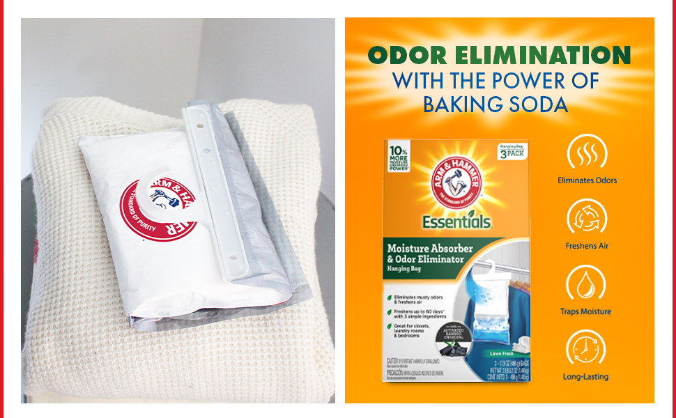 Odor elimination with the power of baking soda.