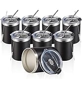 MEWAY 12oz/8Pack Coffee Mug With Lid, Insulated Stainless Steel Reusable Coffee Cup, Double Wall ...
