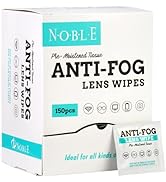 Noble Anti-Fog Pre-Moistened Lens and Screen Cleaning Wipes for Glasses Eyewear, Smartphones, Cam...