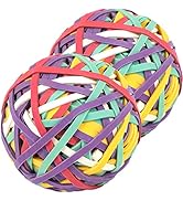 AMUU Rubber Band Ball #33 rubber bands 2 Pack ball About 300pcs 5 colors rubber Bands for Office ...