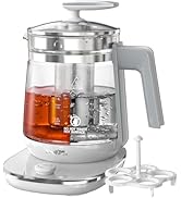 ICOOKPOT 1200w Electric Kettle, 1.5L Borosilicate Glass tea kettle, Hot water kettle electric for...