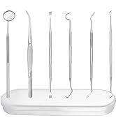 6 Pieces Dental Tools Set, Professional Stainless Steel Dental Hygiene Cleaning Kit with Case, In...