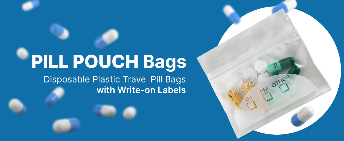 pill pouches for medicine, pill bags for travel reusable, small pill bags