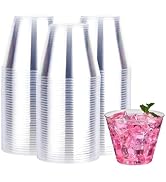 RACETOP 9 oz 200 packs Clear Disposable Plastic Cups, Durable Plastic Cups Tumblers, Perfect for ...