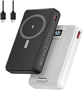 pangootek Magnetic Portable Charger, 10000mAh Wireless Power Bank with Stand and USB C in/Out LED...