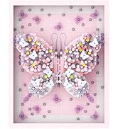 BDYDT Wall Art Pink Butterfly Flower Building Blocks Set; A Wall Decor Set for Adults Who Love Cr...