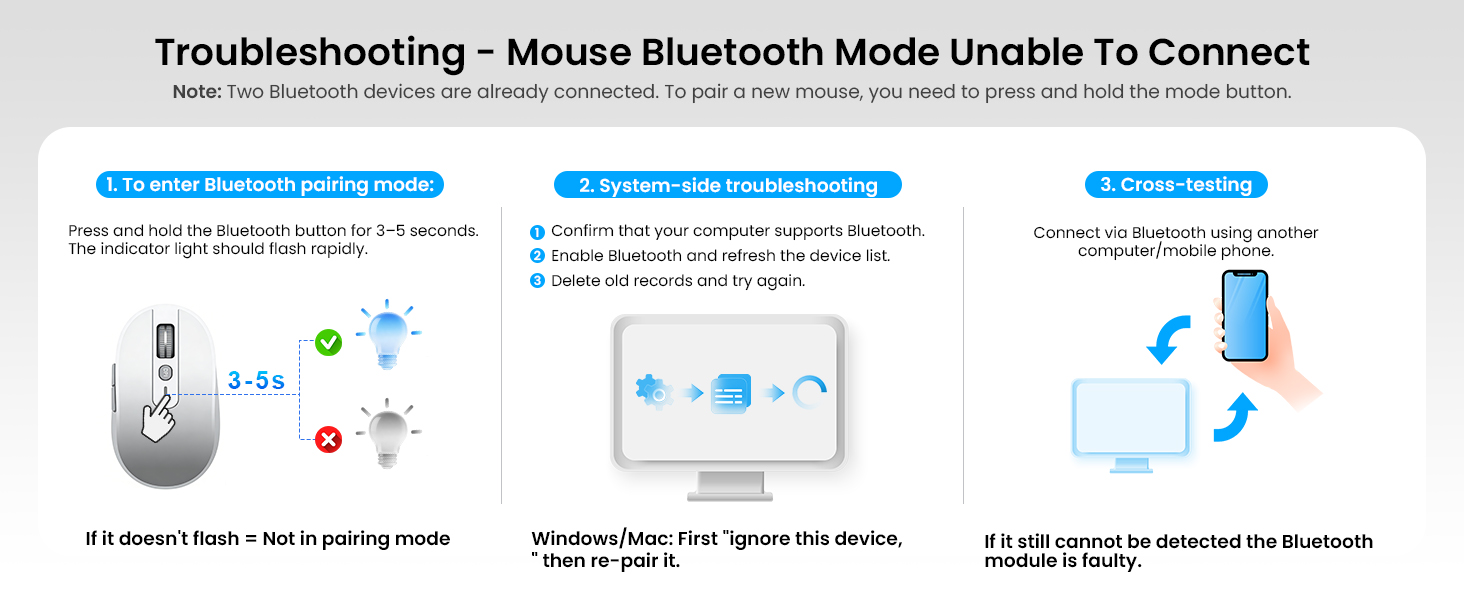 Mouse Bluetooth Mode Unable To Connect
