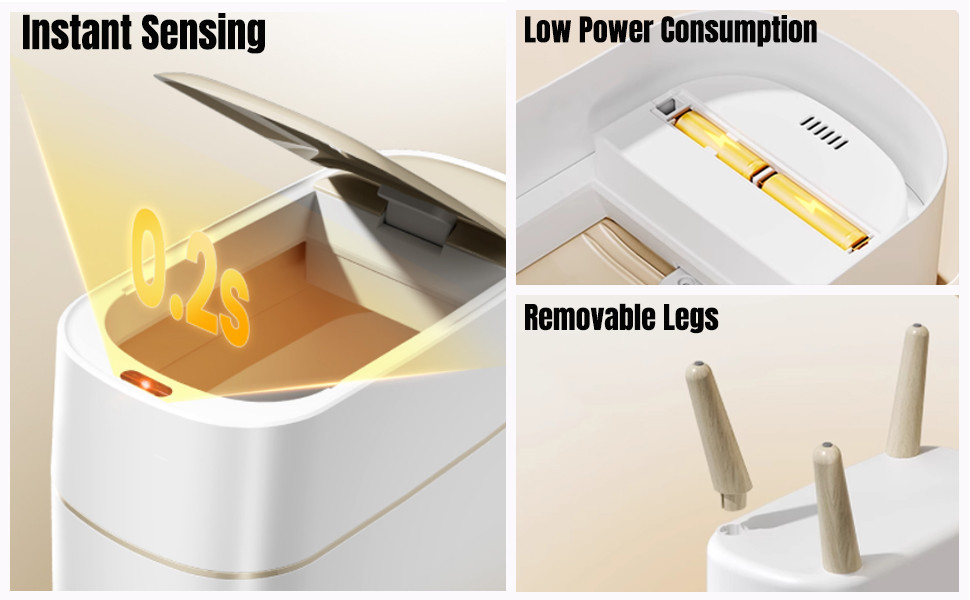 motion sensor bathroom trash can