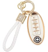 PIFOOG Accessories for Nissan Key Cover TPU Car Keys Shell Chain Waterproof Fit Nissan Altima Sen...