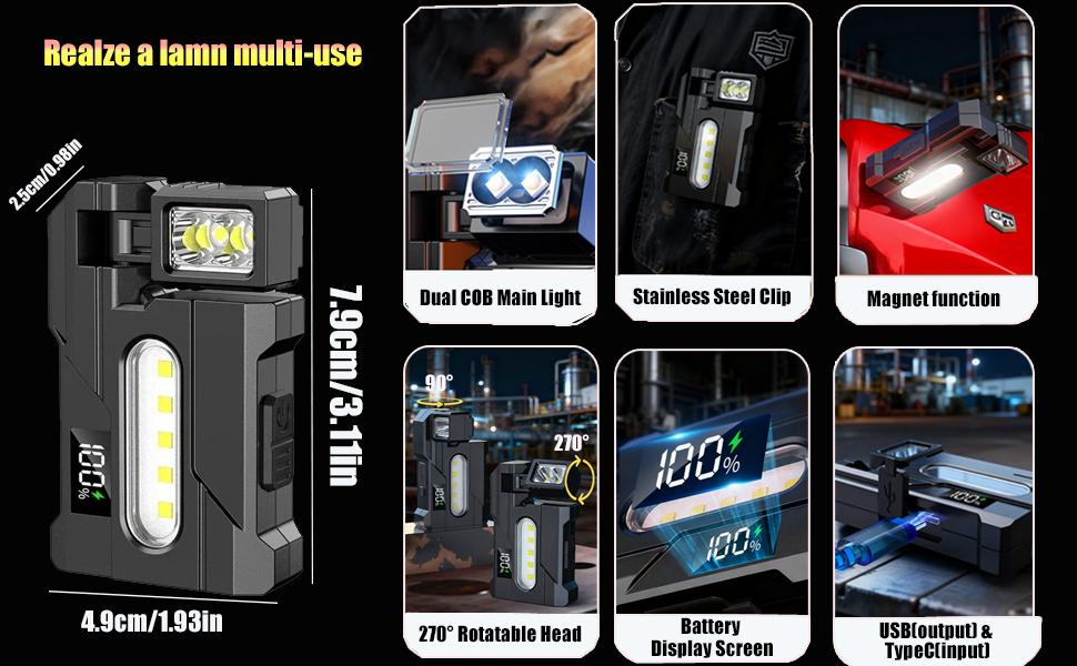 cob keychain work light