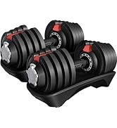 Yaheetech Adjustable Dumbbell Set 40LB/52.5LB/90LB Adjustable Dumbbells Fast Adjust Dumbbell Weig...