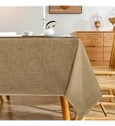 Karseteli Natural Linen Rectangle Tablecloth, Slubby Textured Fall Lightweight Table Cloth 60 x 8...