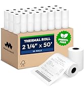 Markswell 2 1/4" x 50' Thermal Paper (50 Rolls), Phenol Free Receipt Paper, Fits Most Credit Card...