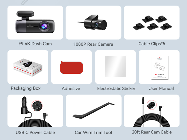 car camera - dash cam front and rear