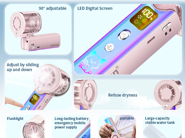 mini fans,personal fans portable rechargeable,portable personal fan,pink fan handheld,spray fan