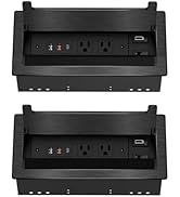 2Pack Conference Table Power Hub, Outlet Multimedia Connectivity Box with 1 HDMI + 1 RJ45 + 20W U...
