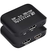 DisplayPort to HDMI + Displayport Splitter Adapter Support MST Extend/Mirror Mode, 4K@60Hz DP to ...
