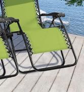 Giantex 2 PCS Zero Gravity Chair, Outdoor Chaise Lounge with Cup Holder, Patio Folding Chairs Rec...