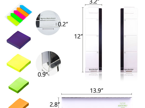 lucite memo board for computer sticky note holder computer screen side note holder