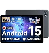 Tablet 2025 Latest Android 15 Tablets, 10.5 inch Tablet with HD+IPS Display, 12GB RAM+64GB ROM/ 2...