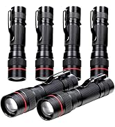 Hilngav 6 Pack Small Mini LED Flashlight, Single Mode Zoomable Flashlights AA Battery Powerful Fl...