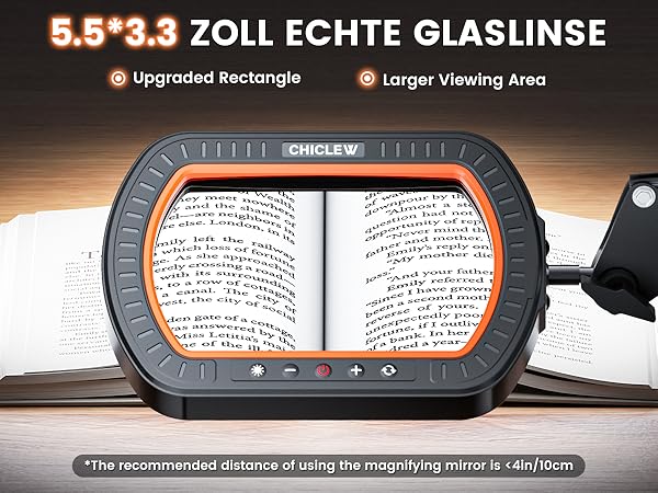 10X Rectangle Magnifying Glass with Light