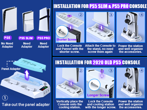 ps5 slim cooling stand with controller charging station and cooling fan