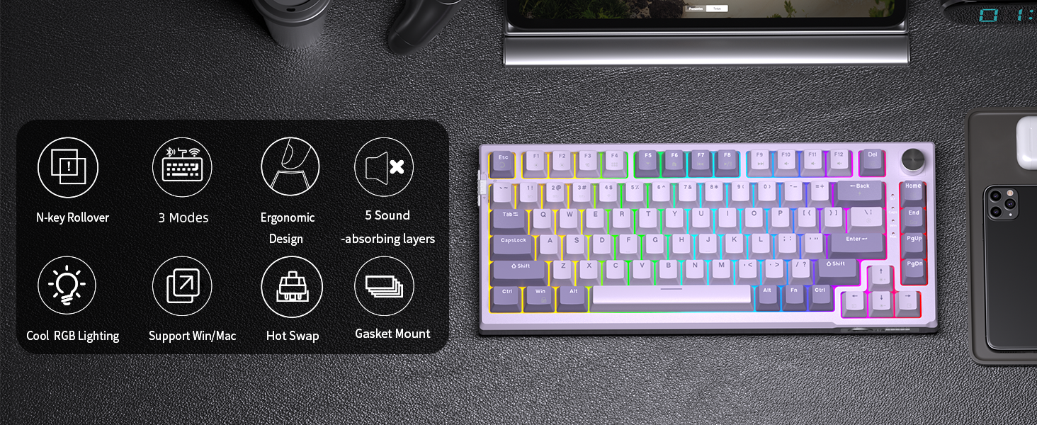 75 Percent Wireless Custom Keyboard
