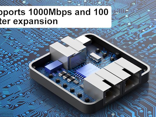Ethernet Splitter 1 to 2 with Ethernet Cable