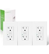 GFCI Outlet 20 Amp,Greencycle 3PK GFI Electrical Outlet 20A White,Outdoor 20Amp GFCI Wall Plug We...
