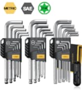 AMTOVL 27PCS Allen Key Set - Metric &amp; SAE Wrench Set, Extra Long Ball &amp; Star End Hex Keys with T-...