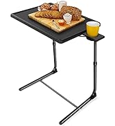 LORYERGO TV Tray - TV Table, Folding Table Trays, w/6 Height & 3 Tilt Angle, w/Cup Holder, Dinner...