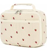 Bluboon Insulated Lunch Bag for Girls &amp; Boys, Corduroy School Lunch Box with Cooler &amp; Organizer C...