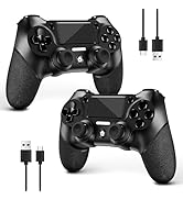 AceGamer 2 Pack for PS4 Controller, Wireless Controllers for PS4/Pro/Slim/PC, with Non-Slip Grip ...